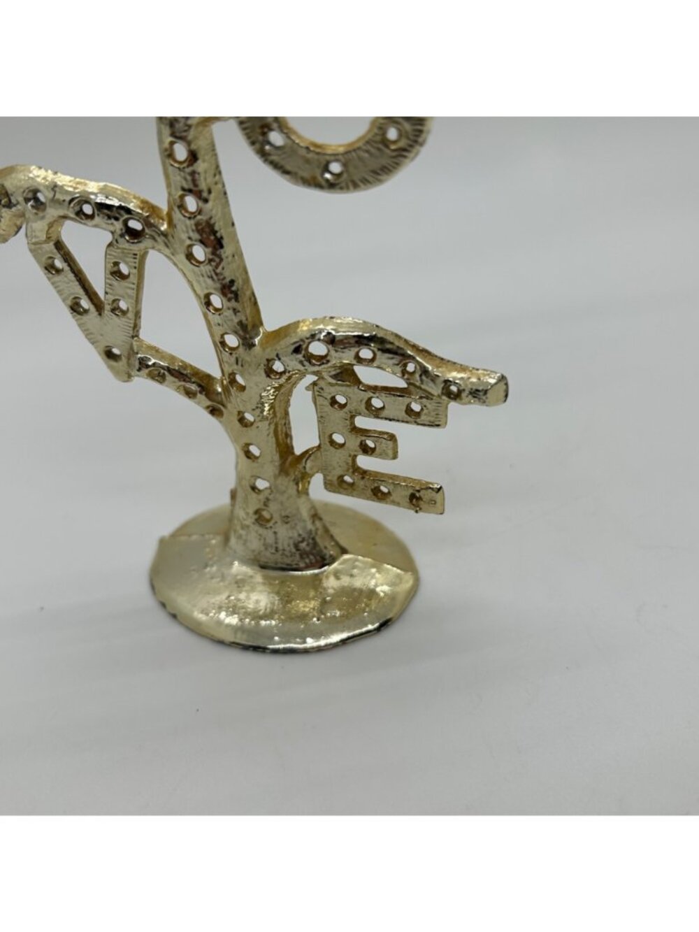 Vintage 1960s Earring Tree Torino Gold-tone LOVE Tree Figurine Gold-tone Display - Picture 12 of 16